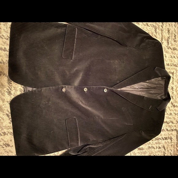 Black Striped Calvin Cline sport coat 52 Long - Picture 1 of 4